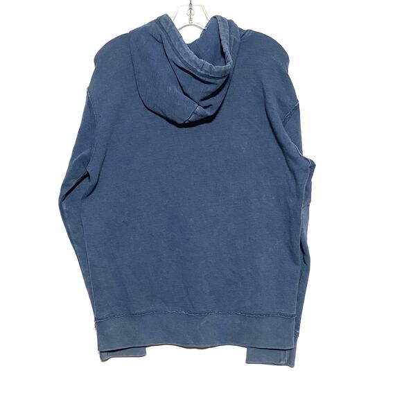 Hollister Blue Hoodie Pullover Sewn Logo Preppy Coastal Y2K Surf Mens M Soft - Picture 3 of 7